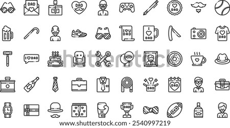 Fathers day icons High-Quality Vector Icons Collection with Editable Stroke. Ideal for Professional and Creative Projects.