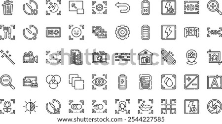 Camera interface icons High-Quality Vector Icons Collection with Editable Stroke. Ideal for Professional and Creative Projects.