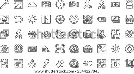 Camera interface icons High-Quality Vector Icons Collection with Editable Stroke. Ideal for Professional and Creative Projects.