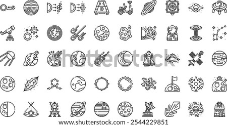 Astronomy icons High-Quality Vector Icons Collection with Editable Stroke. Ideal for Professional and Creative Projects.