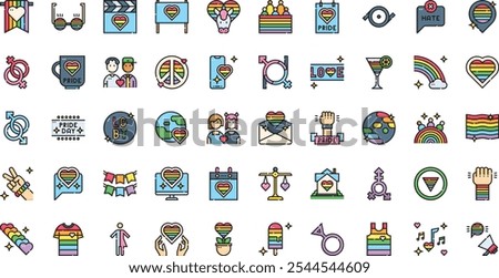 Worldpride day icons High-Quality Vector Icons Collection with Editable Stroke. Ideal for Professional and Creative Projects.