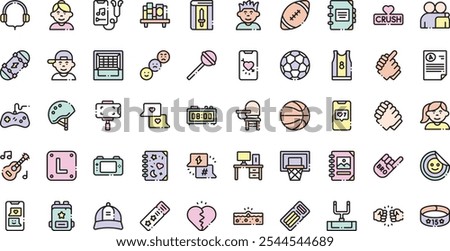 Teenager icons High-Quality Vector Icons Collection with Editable Stroke. Ideal for Professional and Creative Projects.