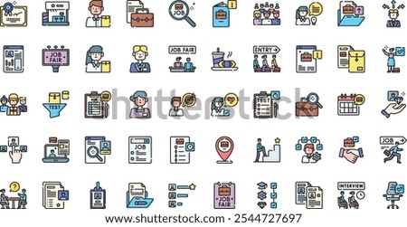 Jobfair icons High-Quality Vector Icons Collection with Editable Stroke. Ideal for Professional and Creative Projects.