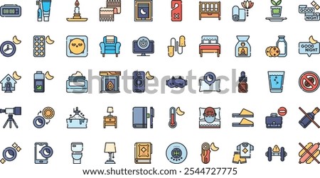 Good night icons High-Quality Vector Icons Collection with Editable Stroke. Ideal for Professional and Creative Projects.