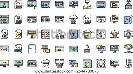 Computer programming icons High-Quality Vector Icons Collection with Editable Stroke. Ideal for Professional and Creative Projects.