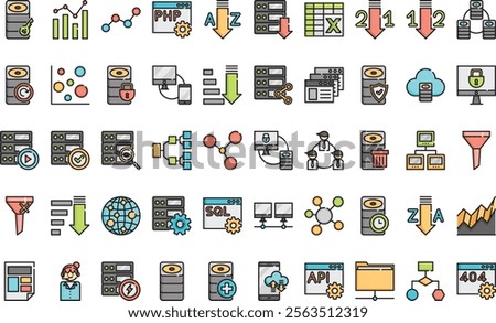 Database servers icons High-Quality Vector Icons Collection with Editable Stroke. Ideal for Professional and Creative Projects.