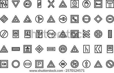 Traffic signs icons  High-Quality Vector Icons Collection with Editable Stroke. Ideal for Professional and Creative Projects.