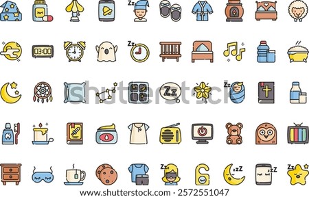 Time to sleep icons High-Quality Vector Icons Collection with Editable Stroke. Ideal for Professional and Creative Projects.