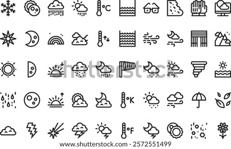 Weather icons High-Quality Vector Icons Collection with Editable Stroke. Ideal for Professional and Creative Projects.