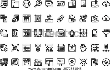 Programming icons High-Quality Vector Icons Collection with Editable Stroke. Ideal for Professional and Creative Projects.