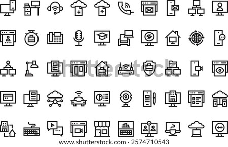 Telecommuting icons High-Quality Vector Icons Collection with Editable Stroke. Ideal for Professional and Creative Projects