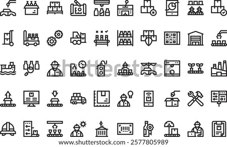 Mass production icons High-Quality Vector Icons Collection with Editable Stroke. Ideal for Professional and Creative Projects.