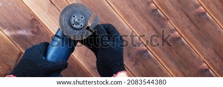 Broken disc for cutting metal. A grinder with a broken circle. Danger from using power tools. Foto stock © 
