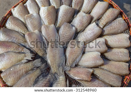 Trichogaster pectoralis, Dry fish out salty , fish thai food.