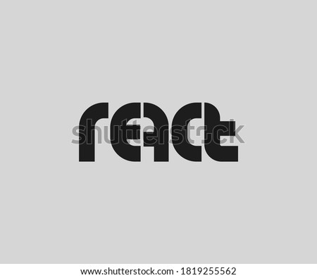 react lettering logo icon sign vector template