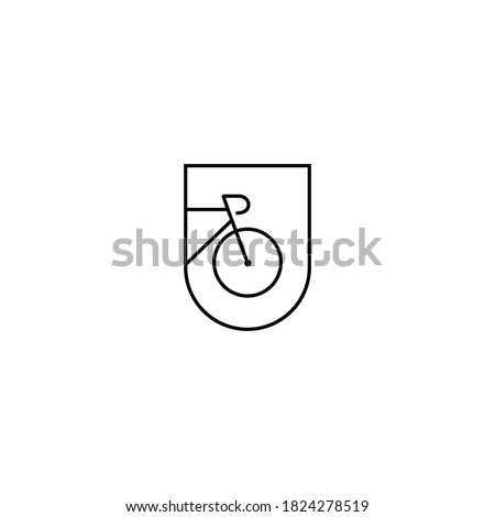Bicycle road bike logo. Minimal icon of bicycle. Vector simple emblem, badge for a cycling club, bike store, also good to use for t shirt print design