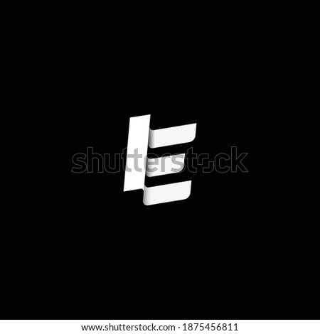 IE letter with wave flag style logo icon sign design concept. Vector illustration Imagine de stoc © 
