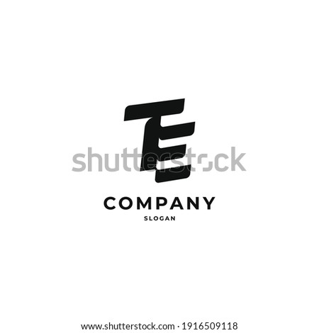 TE letter geometric strong logo icon sign symbol design template