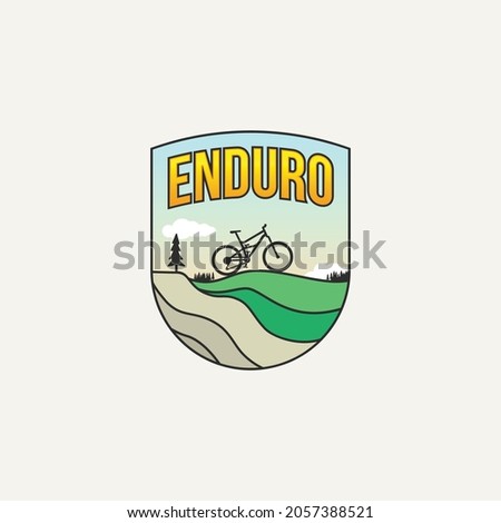 Enduro mountain Bikes badge logo icon sign symbol design. Vector illustration