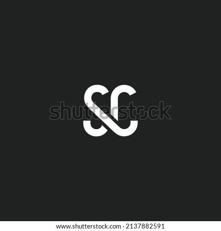 SC monogram minimal logo design concept vector illustration