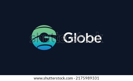 Letter G global planet logo icon sign symbol design concept. Vector illustration