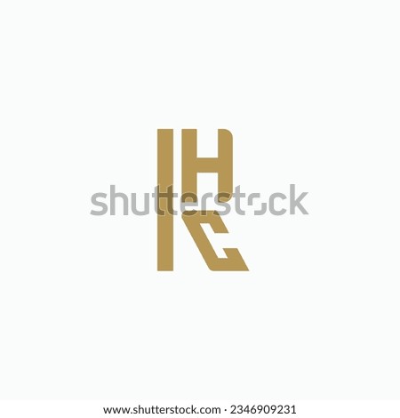 Letters R H C, RCH, CHR, CRH, HCR, or HRC minimal logo design concept. Vector illustration elegant gold color
