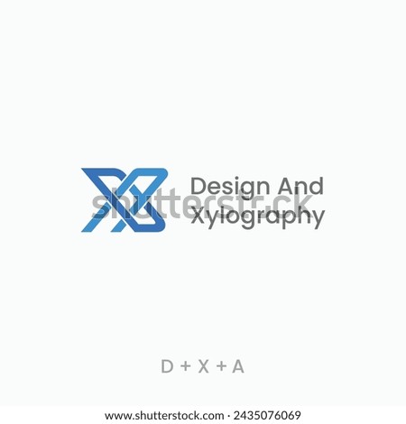 Letters D X A, DX, DAX, AD, AXD, XAD, or XDA logo design concept. Vector illustration