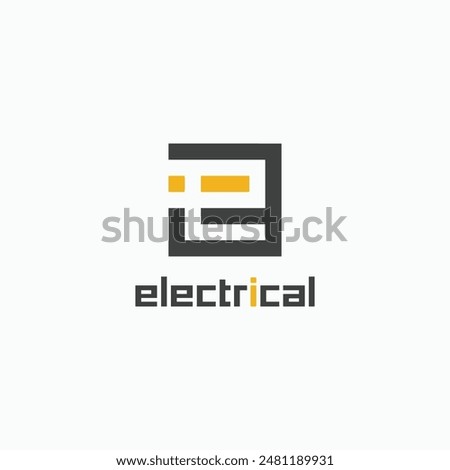 Letter ie or ei geometric square minimal logo design concept. Vector illustration