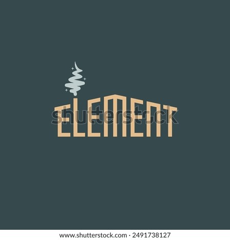 ELEMENT lettering word mark form a house building shape logo, icon, sign, symbol vector illustration.