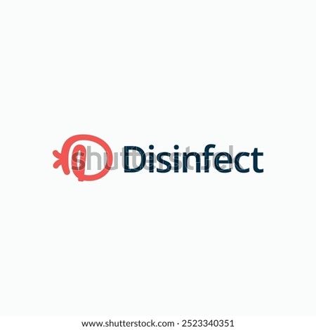 Letter D with insect bug modern logo. Disinfect icon vector illustration