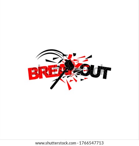 breakout icon vector with hammer