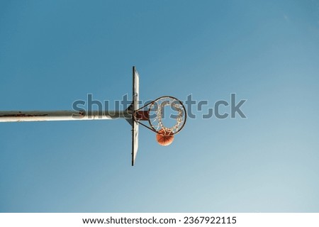 Similar – Image, Stock Photo basketball hoop, street basket in Bilbao city Spain