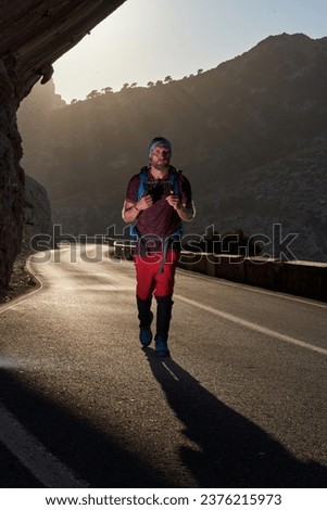 Similar – Image, Stock Photo Rocky mountain ridge during sunset