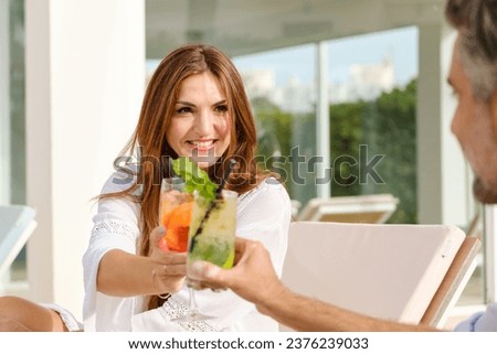 Similar – Image, Stock Photo Man chilling on deckchair in sunshine