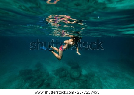 Image, Stock Photo Anonymous boy in swimming pool