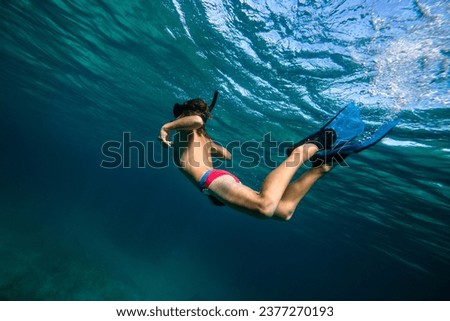 Similar – Image, Stock Photo Anonymous boy in swimming pool
