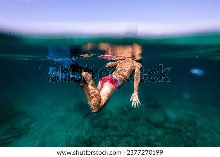 Similar – Image, Stock Photo Anonymous boy in swimming pool