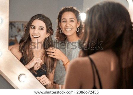 Similar – Image, Stock Photo Crop woman doing makeup in studio