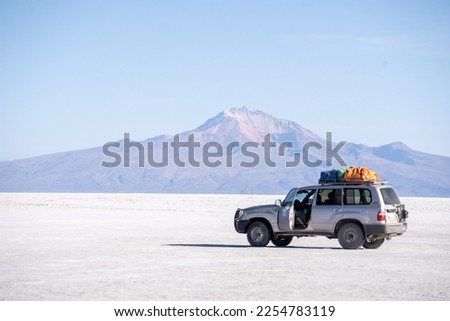 Image, Stock Photo Terrain vehicle at Salar de uyuni salt flat in Bolivia