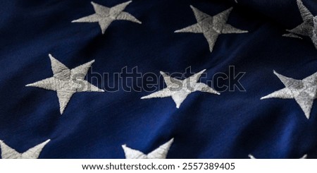 Image, Stock Photo Embroidered stars of American flag blue canton