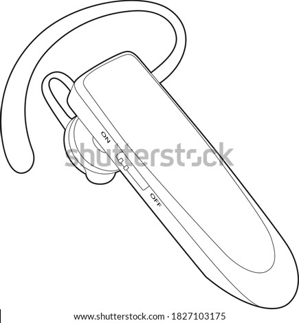 Professional Wireless Earpiece Vector / Line Drawing. Icon, Logo, Design, Element