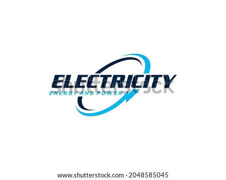 Circular Flash Thunder Energy Electric simple yet clean professional logo on White Background. for Electrical, construction and security company.