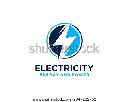 Circular Flash Thunder Energy Electric simple yet clean professional logo on White Background. for Electrical, construction and security company.