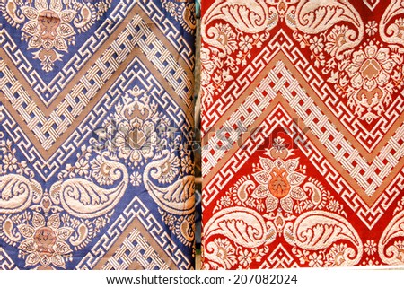 two tone and two piece  of colorful fabric surface pattern