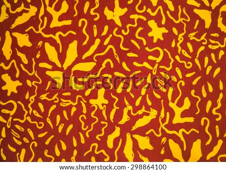 floral batik pattern, Detail of pattern fabric of cloth.