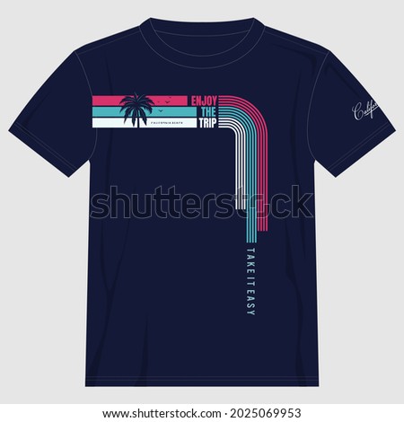 Vector illustration on the theme of ocean beach in california. zone defense typography, t-shirt graphics, poster, banner, flyer, print and postcard
