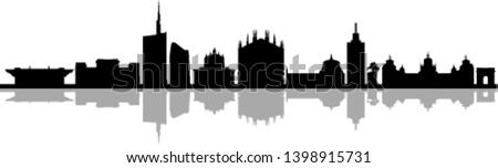 Milano City Italy Skyline Vector