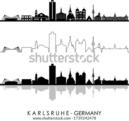 KARLSRUHE City GERMANY Skyline Silhouette Cityscape Vector