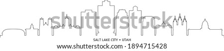 SALT LAKE CITY Utah SKYLINE City Silhouette
