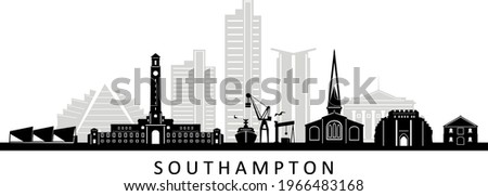 SOUTHAMPTON, England.  United Kingdom City Skyline Vector
